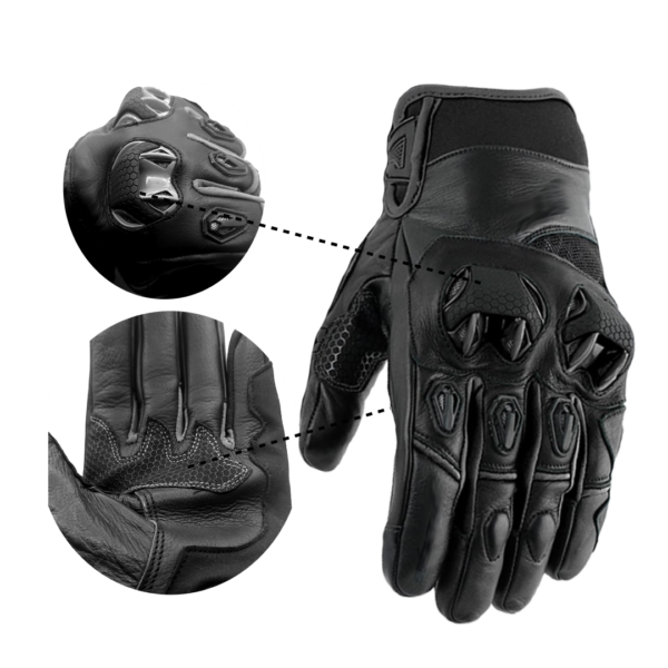 Guantes de Moto AREX Xtreme de Cuero Negro XL