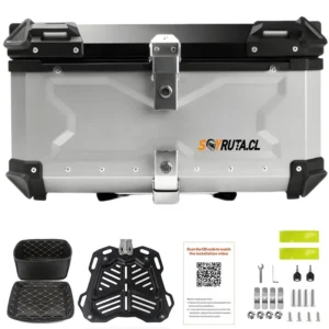 Maleta de moto Top case 65 litros Aluminio Gris desmontable SRL SOYRUTA (1) Maleta de moto Top case 65 litros Aluminio Gris desmontable SRL