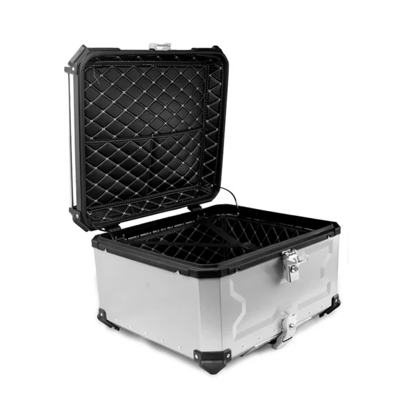 Maleta de moto Top case 65 litros Aluminio Gris desmontable SRL