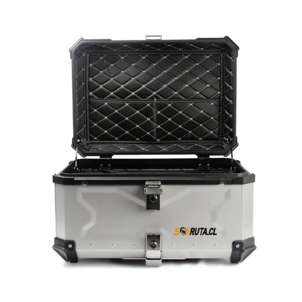 Maleta de moto Top case 65 litros Aluminio Gris desmontable SRL
