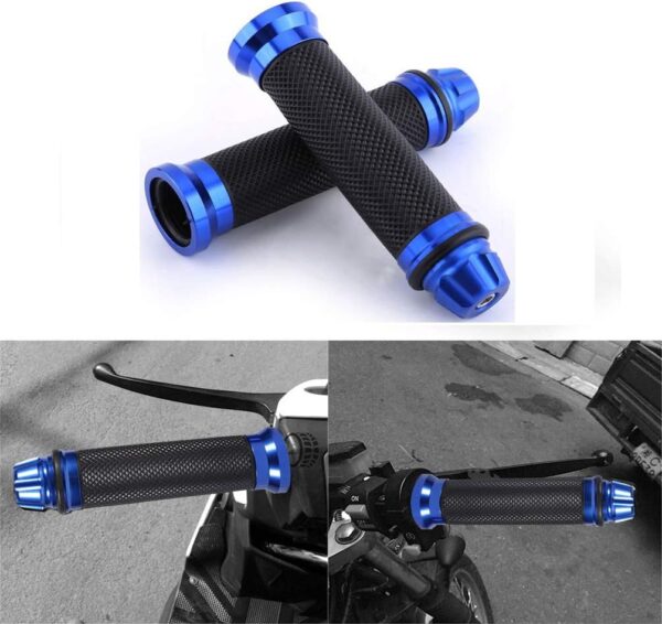 Puños Para Moto Empuñadura De Manillar Universal Azul