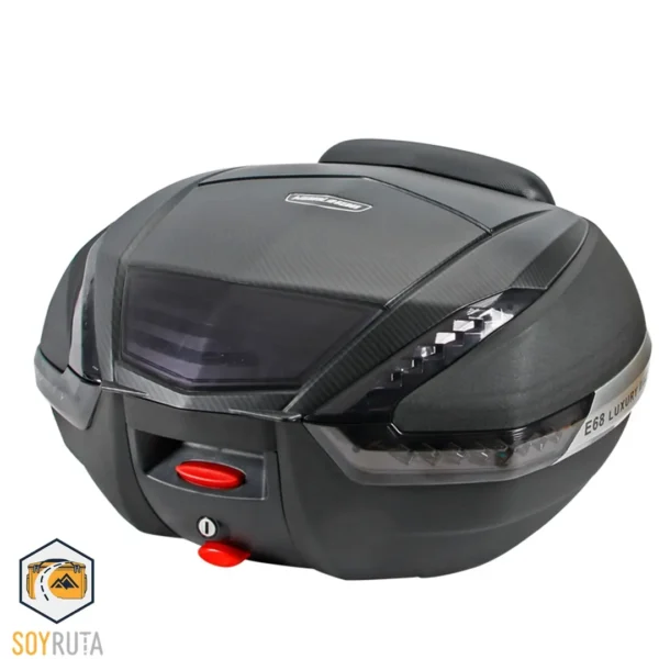 Maleta Moto Top Case 4rs 48 Litros Con Luz Led Carbon