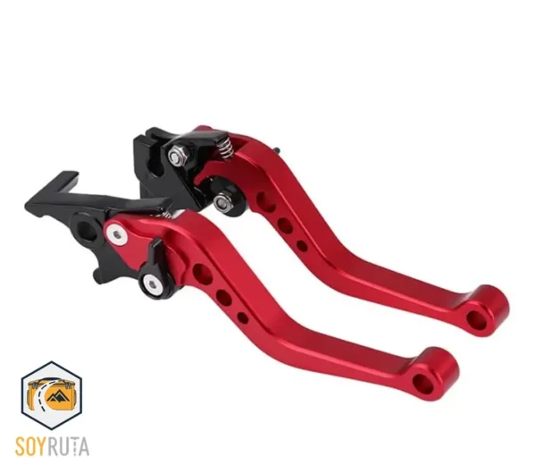 Manijas de Freno de Aluminio CNC para Motocicleta – Universales 22mm Rojo