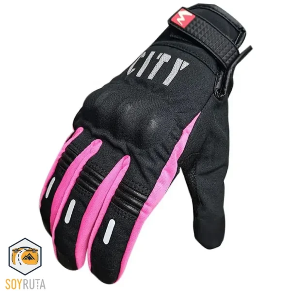 Guantes de moto city touch Rosado