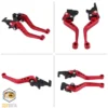 Manijas de Freno de Aluminio CNC para Motocicleta – Universales 22mm Rojo