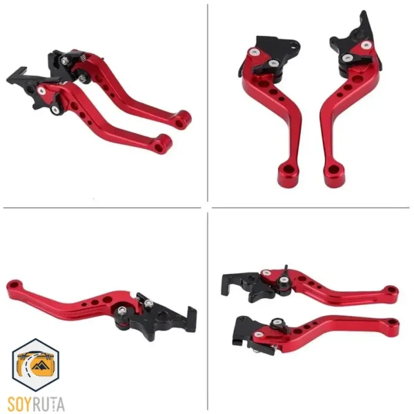 Manijas de Freno de Aluminio CNC para Motocicleta – Universales 22mm Rojo