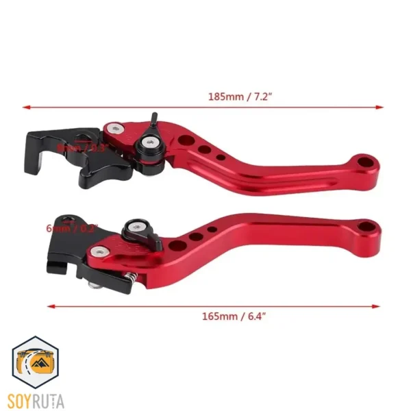 Manijas de Freno de Aluminio CNC para Motocicleta – Universales 22mm Rojo