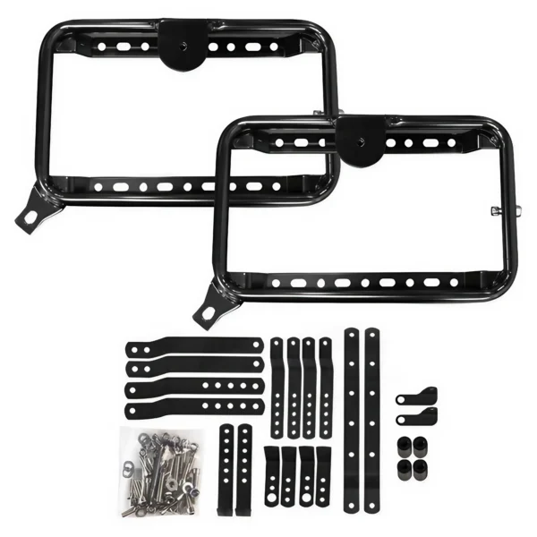 Set de Maletas Laterales Moto SR38 – 56 Lts (28 Lts c/u) Negro ABS
