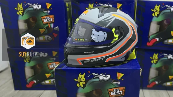 Casco moto shaft lemans Ninja Gris Fluor