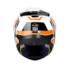 Casco moto shaft duelo blanco naranjo