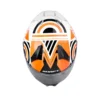Casco moto shaft duelo blanco naranjo