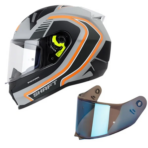 Casco moto shaft lemans Ninja Gris Fluor