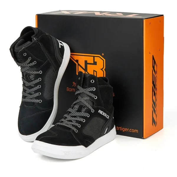 Zapatillas Moto tiger racing negro con caña urbanas