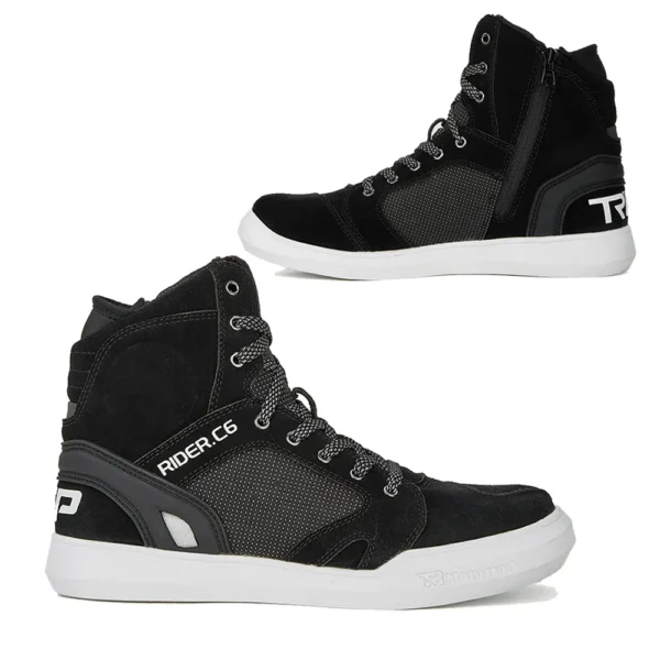Zapatillas Moto tiger racing negro con caña urbanas