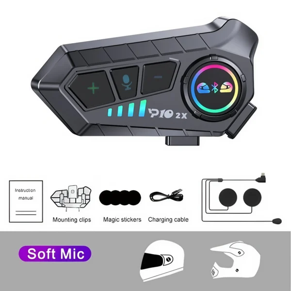 Intercomunicador con bluetooth para casco de motocicleta Moto Y10 2X