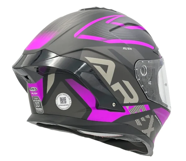 Casco arex rush negro matte fucsia