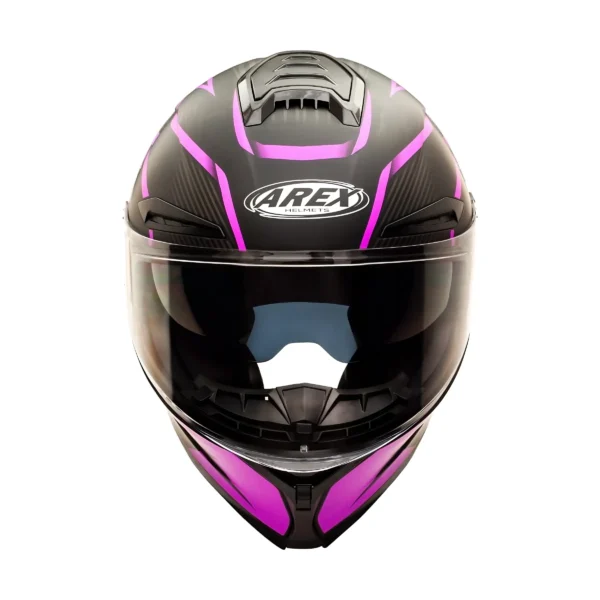 Casco arex rush negro matte fucsia