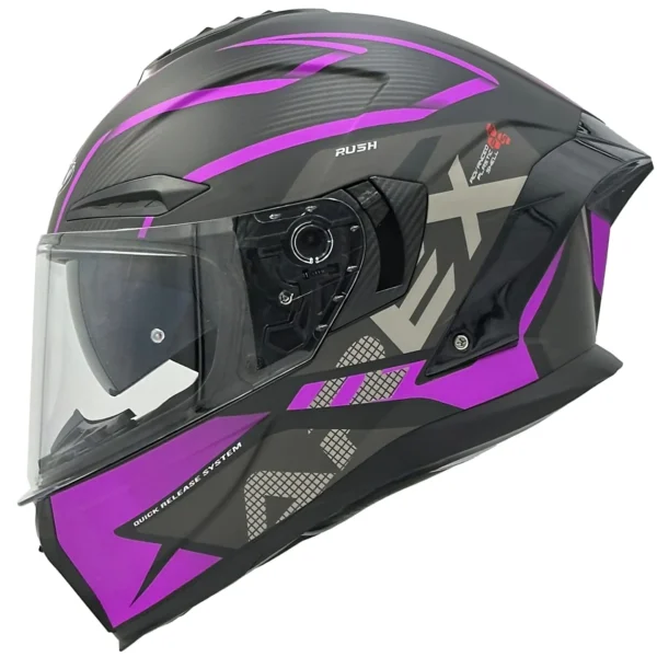 Casco arex rush negro matte fucsia