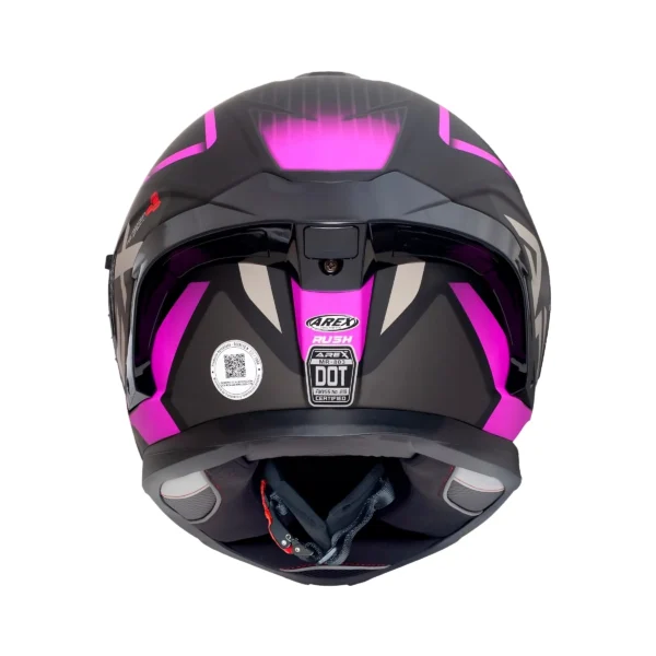 Casco arex rush negro matte fucsia