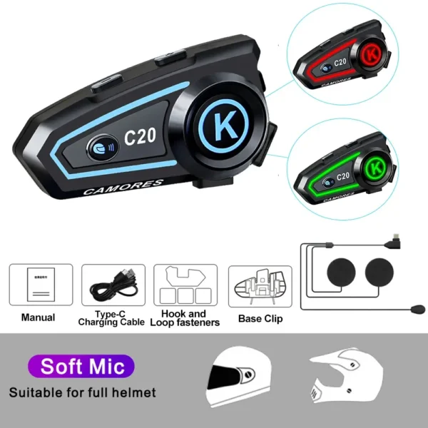 Bluetooth para Casco de Moto C20
