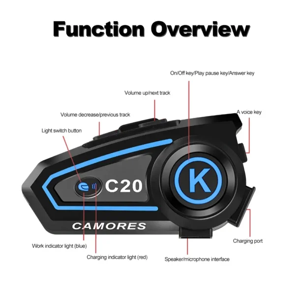 Bluetooth para Casco de Moto C20