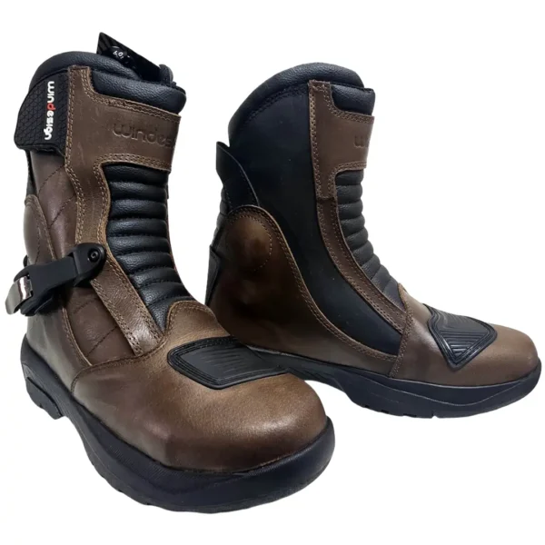 Bota Moto corta Adventure 1 cierre cuero genuino BSR5