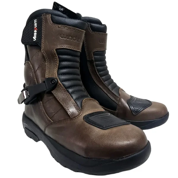 Bota Moto corta Adventure 1 cierre cuero genuino BSR5