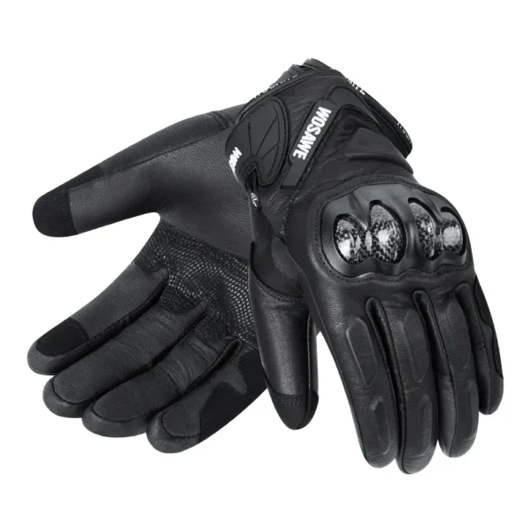 Guantes de moto cuero Negro WOSAWE SR41