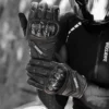 Guantes de moto cuero Negro WOSAWE SR41
