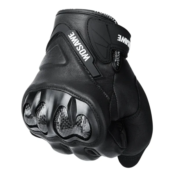 Guantes de moto cuero Negro WOSAWE SR41