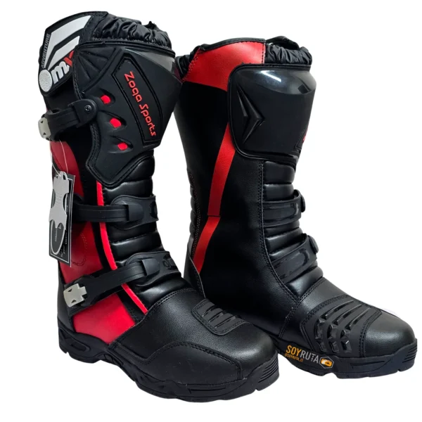 Botas de Moto ADV Cuero Rojo BSR01