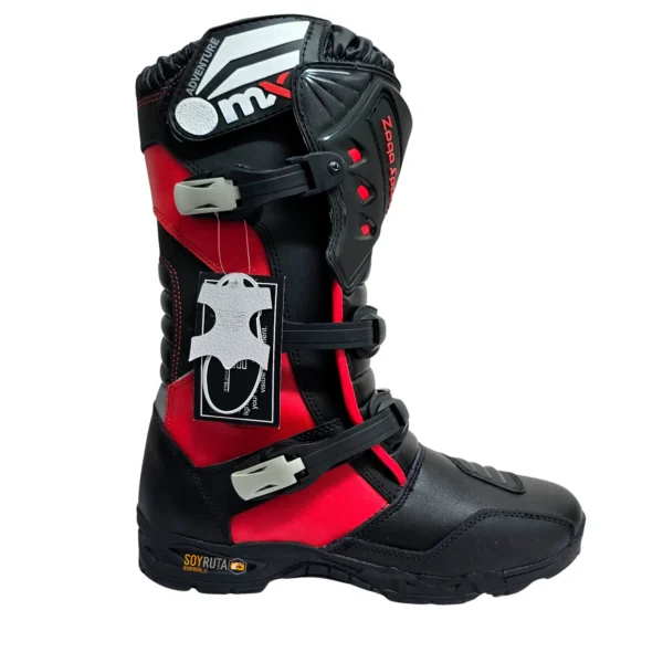 Botas de Moto ADV Cuero Rojo BSR01
