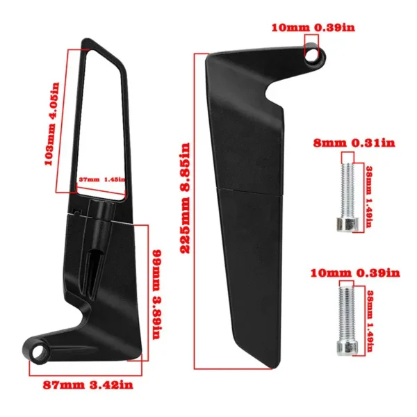 Espejos para moto deportivos tipo alerón estilo MotoGP universales (2) Espejos para moto deportivos tipo alerón estilo MotoGP universales