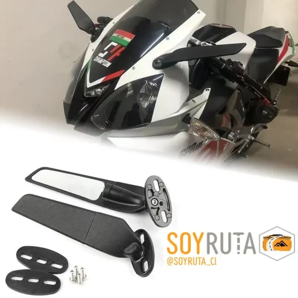 Espejos Deportivos Alerón GP Aluminio Carenado hilo 6mm