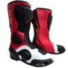Botas de Moto racing rojo blanco Cuero BRC02