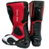 Botas de Moto racing rojo blanco Cuero BRC02