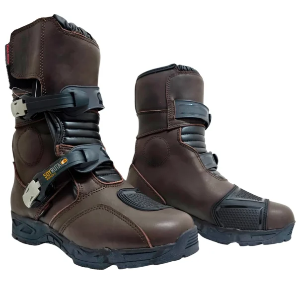 Botas de moto Cortas cafe ZQR2 (3) Botas de moto Cortas cafe ZQR2