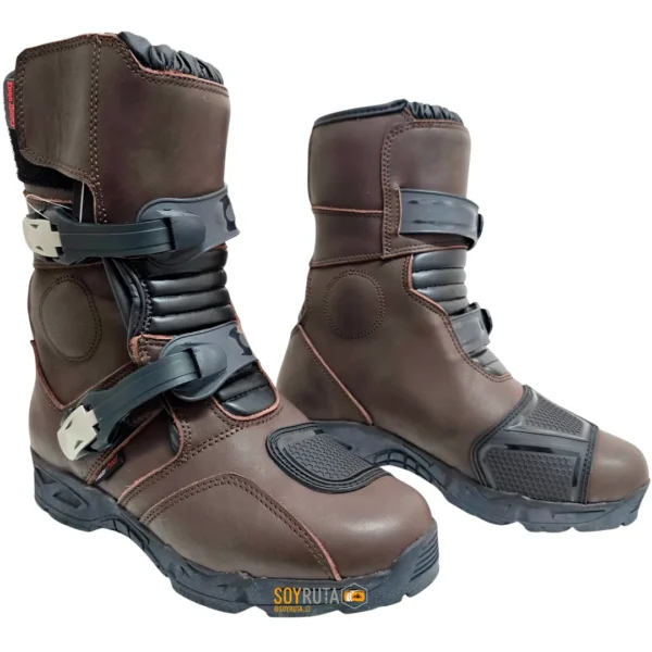 Botas de moto Cortas cafe ZQR2 (5) Botas de moto Cortas cafe ZQR2