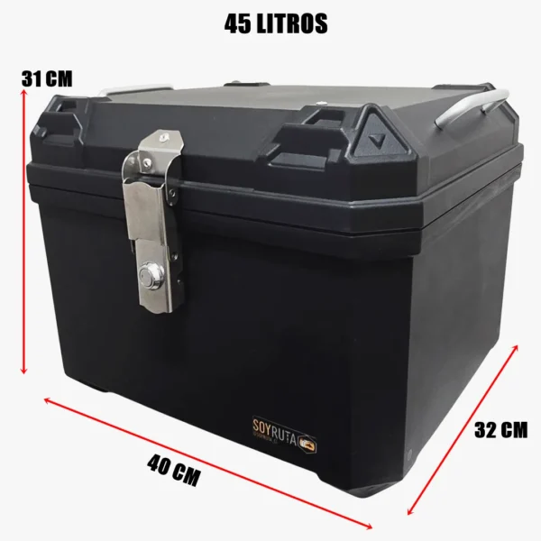 Maleta Top case moto plástica 45 Litros negro