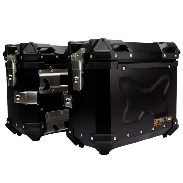 Maletas Moto Laterales Aluminio SRX72 Litros Con Anclaje Negro SOYRUTA (8) Maletas Moto Laterales Aluminio SRX72 Litros Con Anclaje Negro