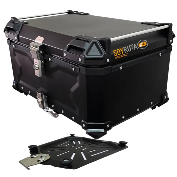 Top case 65 litros Aluminio Negro SRX (1) Maleta de moto Top case 65 litros Aluminio Negro desmontable SRX