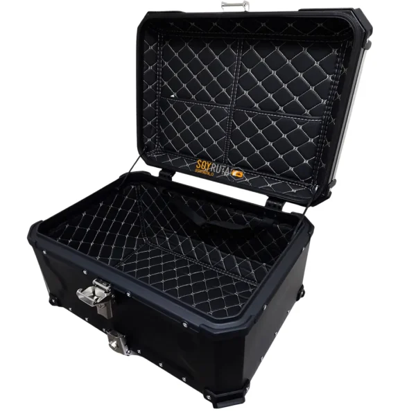 Top case 65 litros Aluminio Negro SRX (2) Maleta de moto Top case 65 litros Aluminio Negro desmontable SRX