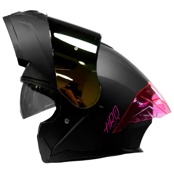 Casco Moto HRO 3480SR Solid Negro Mate Abatible DOT SOYRUTA (2) Casco Moto HRO 3480SR Solid Negro Mate Abatible DOT