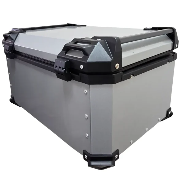 Maleta de moto Top case 65 litros Aluminio Gris desmontable SRL
