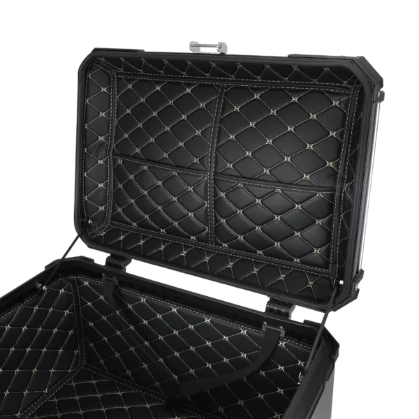 Maleta de moto Top case 65 litros Aluminio Negro desmontable SRL