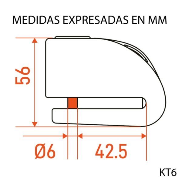 X_kt6-medidas6666 Candado Disco Moto con Alarma Kovix
