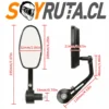Espejos Moto Panorámicos Universales Tope de Puño Metálico