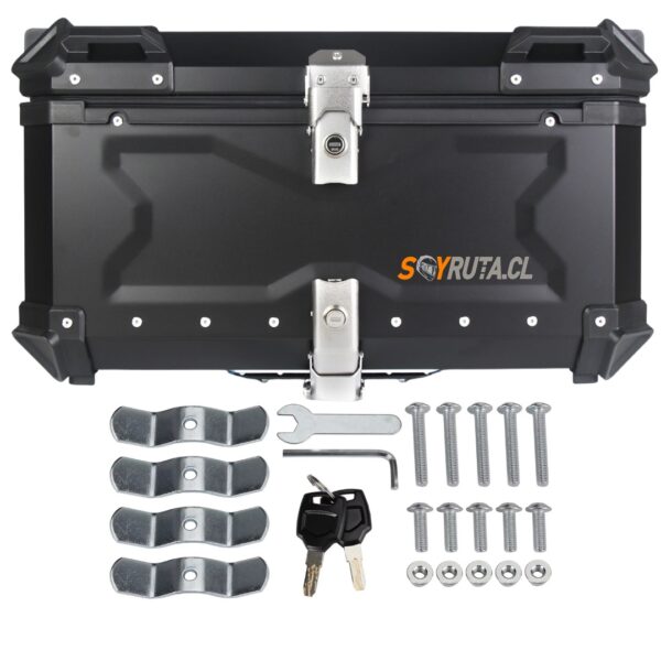 Maleta de moto Top case 65 litros Aluminio Negro desmontable SRL