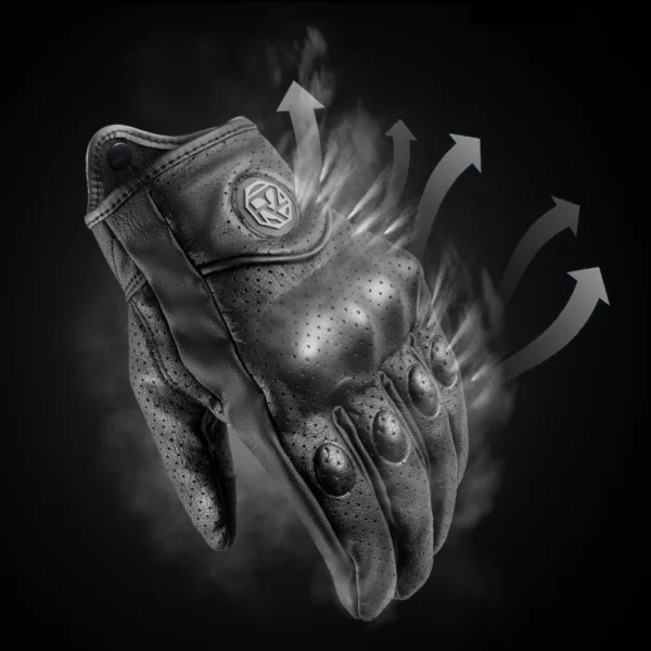 Guantes de Moto Cuero Perforado Touch ORZ