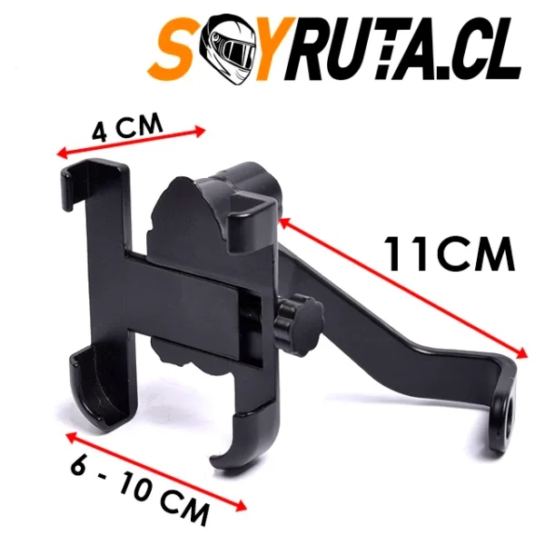 Porta celular de moto con brazo metalico para espejo